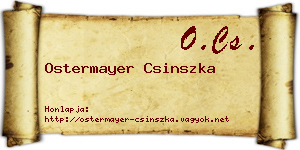 Ostermayer Csinszka névjegykártya